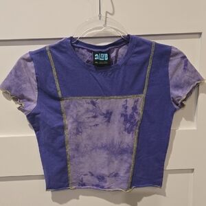 ALB Purple Tie-Dye Crop Top 90s Y2K Festival Rave